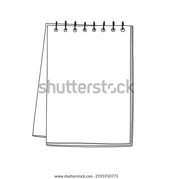 Notebook Line Art Hand Drawn Vector Stock Vector (Royalty Free ...