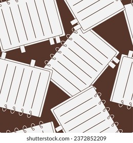 Notebook line art seamless pattern. Suitable for backgrounds, wallpapers, fabrics, textiles, wrapping papers, printed materials, and many more.
