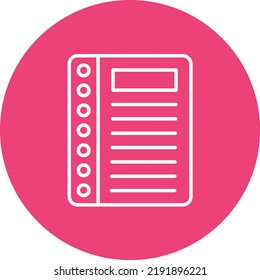 Notebook line circle icon vector image. Can also be used for web apps, mobile apps and print media.