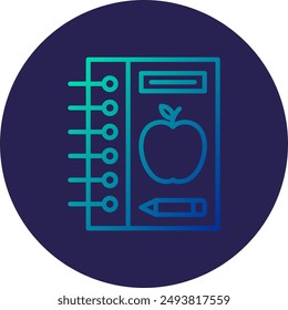 Notebook Line Gradient Icon Design