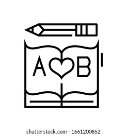 Notebook line icon, concept sign, outline vector illustration, linear symbol.