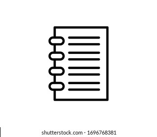 Notebook line icon. High quality outline symbol for web design or mobile app. Thin line sign for design logo. Black outline pictogram on white background