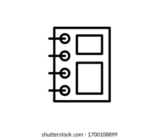 Notebook line icon. High quality outline symbol for web design or mobile app. Thin line sign for design logo. Black outline pictogram on white background