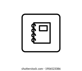 Notebook line icon. High quality outline symbol for web design or mobile app. Thin line sign for design logo. Black outline pictogram on white background