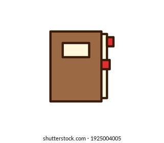 Notebook line icon. High quality outline symbol for web design or mobile app. Thin line sign for design logo. Color outline pictogram on white background