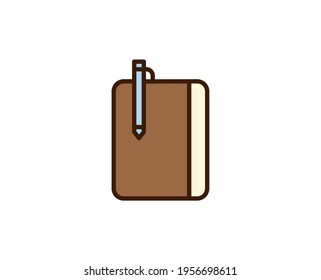 Notebook line icon. High quality outline symbol for web design or mobile app. Thin line sign for design logo. Color outline pictogram on white background