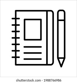 Notebook line icon. High quality outline symbol for web design or mobile app. Thin line sign for design logo. Black outline pictogram on white background