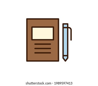 Notebook line icon. High quality outline symbol for web design or mobile app. Thin line sign for design logo. Color outline pictogram on white background
