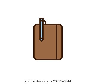 Notebook line icon. High quality outline symbol for web design or mobile app. Thin line sign for design logo. Color outline pictogram on white background