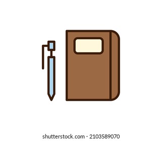 Icono de línea de bloc de notas. Símbolo de esquema de alta calidad para diseño web o aplicación móvil. Firma de línea delgada para el logotipo de diseño. Pictograma de contorno de color sobre fondo blanco