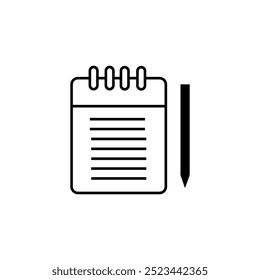 Notebook line icon. High quality outline symbol for web design or mobile app. Thin line sign for design logo. Black outline pictogram on white background