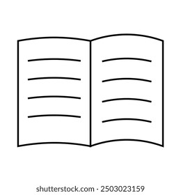 Diseño de ilustración de icono de línea de cuaderno