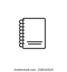 Icono de línea de bloc de notas. signo de estilo lineal para concepto móvil y diseño web. Icono vectorial del libro de texto. Símbolo, ilustración del logotipo. Gráficos vectoriales