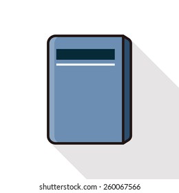 notebook line icon with long shadow