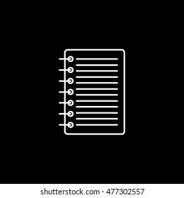 Notebook Line Icon On Black Background