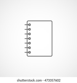 Notebook Line Icon On White Background