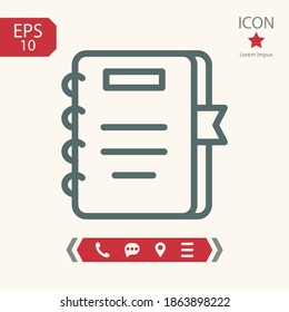 notebook line icon, outline vector illustration.
