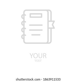 icono de línea de bloc de notas, ilustración de vector de contorno.