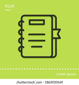 notebook line icon, outline vector illustration.