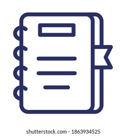 notebook line icon, outline vector illustration.