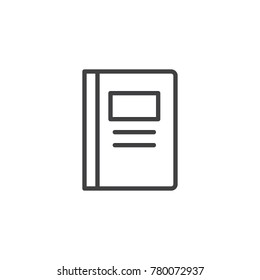 Notebook line icon, outline vector sign, linear style pictogram isolated on white. Note book symbol, logo illustration. Editable stroke
