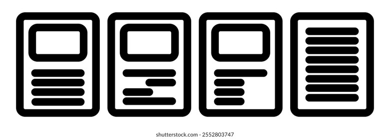 
Variaciones del icono de línea del cuaderno, icono del símbolo del cuaderno para el propósito del elemento de diseño.