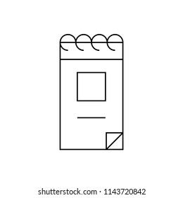 Notebook line icon, vector illustration design. Communication collection.