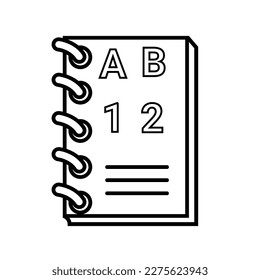 Notebook line icon vector illustration