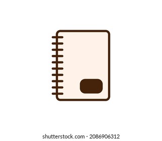 Icono de línea de bloc de notas. Símbolo vectorial en estilo plano y a la moda sobre fondo blanco. Canto de Office para diseño.