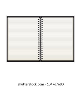 Notebook  in line on white background.Vector illustration.