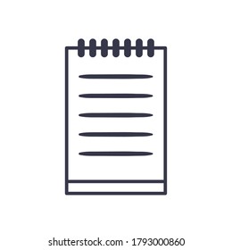 Notebook line style icon design, Document data archive office and information theme Vector illustration