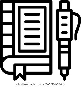 Notebook Line Vector Icon Design