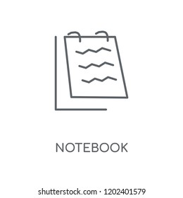 Notebook linear icon. Notebook concept stroke symbol design. Thin graphic elements vector illustration, outline pattern on a white background, eps 10.