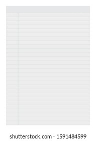 Notebook lined paper background vector