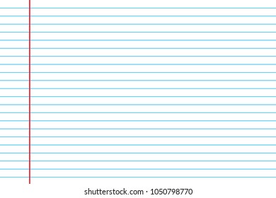 Notebook lined paper note on white background, vector, illustration