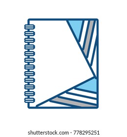 notebook  with lines  blue  vector illustration