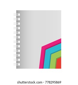 notebook with lines colored vector illustration