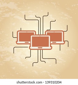 notebook lines over vintage background vector illustration