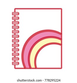 notebook with lines pink  vector illustration