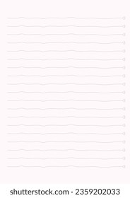 notebook lines template with hearts pattern on light pink background.