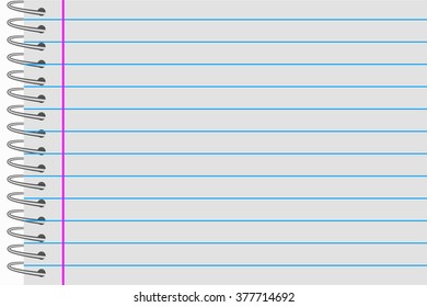 notebook lines with washers