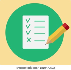 Notebook list with pencil checked