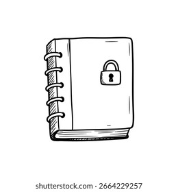 Notebook com tampa bloqueada para anotações seguras e particulares