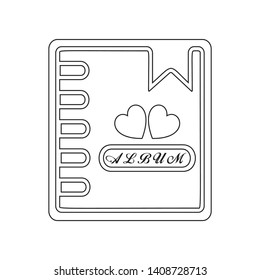 notebook of lovers icon. Element of valentine's day, wedding for mobile concept and web apps icon. Outline, thin line icon for website design and development, app development
