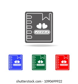 notebook of lovers icon. Elements of Valentine's Day in multi colored icons. Premium quality graphic design icon. Simple icon for websites, web design, mobile app on white background