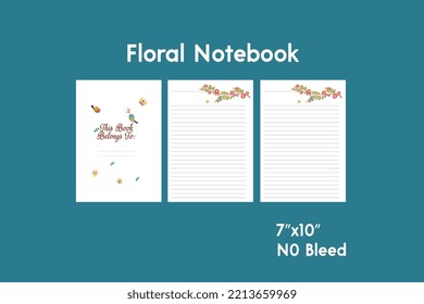 Notebook Low-Content Book, Planner, Notebook, Diary, Journal, Floral 