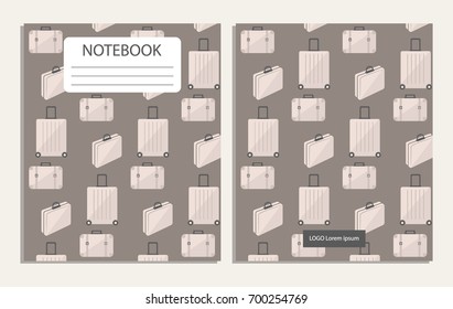 Notebook with luggage travel pattern