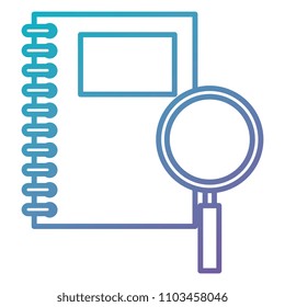 notebook with magnifying glass
