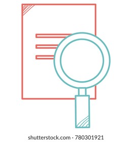 notebook with magnifying glass