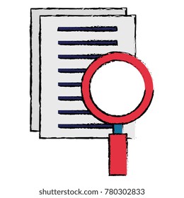 notebook with magnifying glass